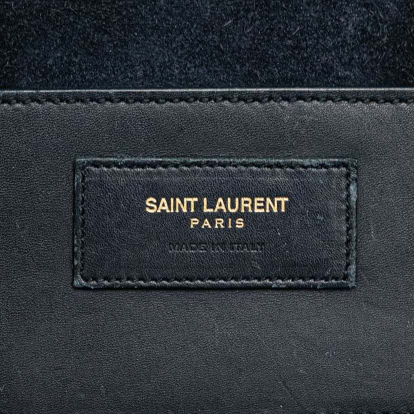Saint Laurent Baby Leather Classic Duffle Satchel Blue Leather Good condition - Box View