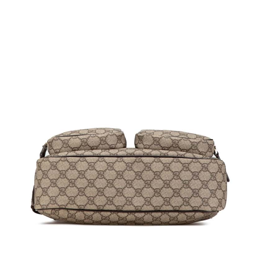 Gucci GG Supreme Double Pocket Crossbody Brown Canvas Good condition - Inside View