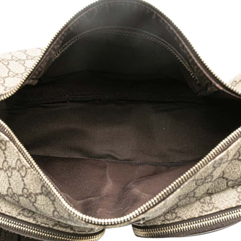 Gucci GG Supreme Double Pocket Crossbody Brown Canvas Good condition - Model View
