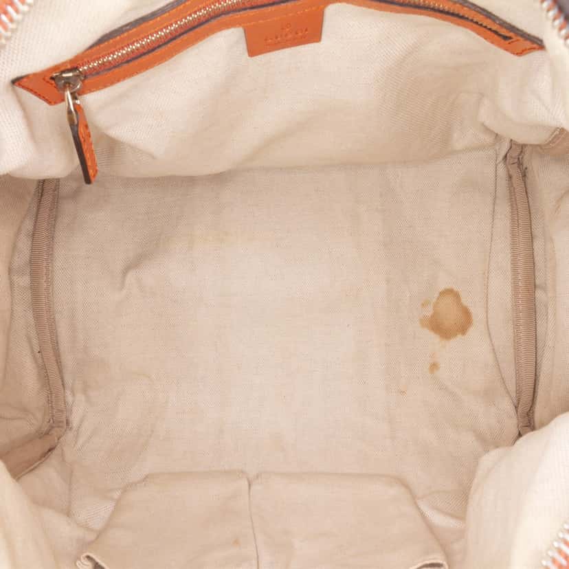 Gucci Medium GG Canvas Web Joy Boston Bag Brown Canvas Good condition - Model View