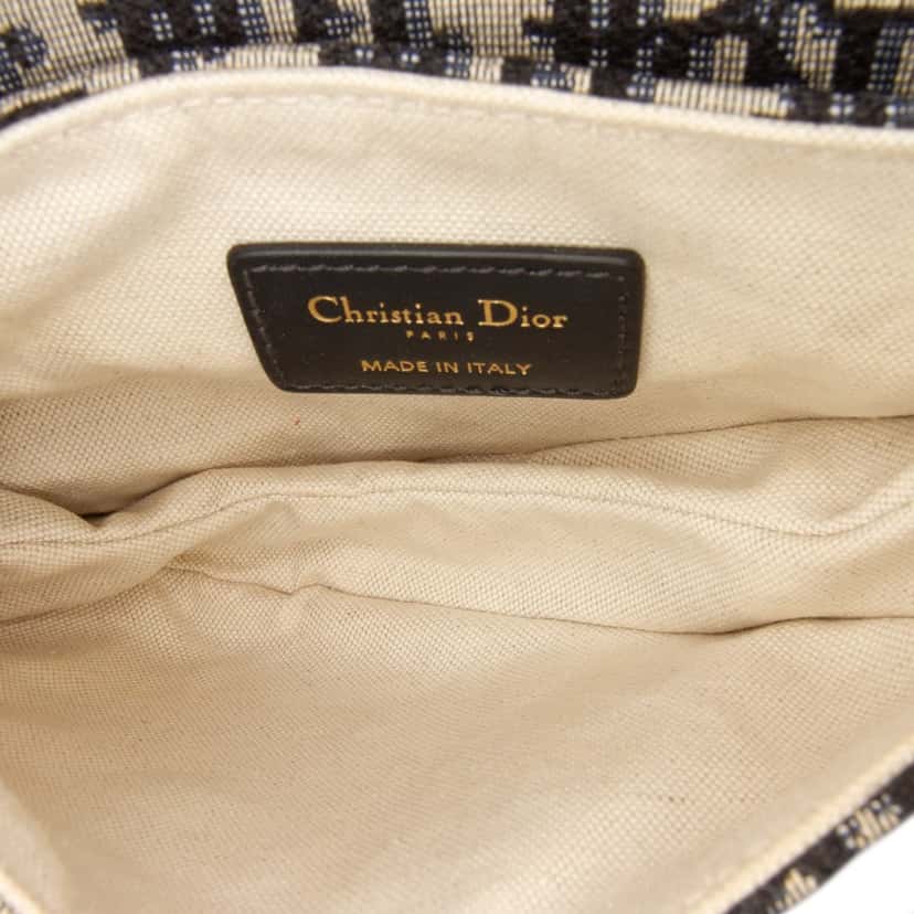 Dior Mini Oblique Canvas Saddle Bag Blue Canvas Good condition - Model View