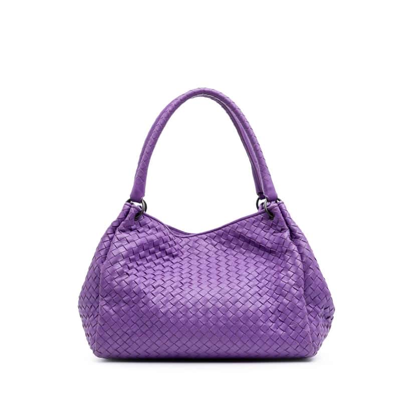Bottega Veneta Nappa Intrecciato Parachute Tote Purple Leather Good condition - Front View