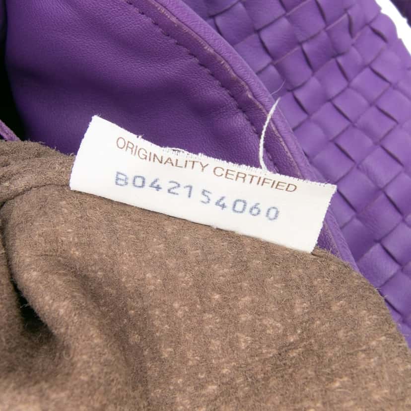 Bottega Veneta Nappa Intrecciato Parachute Tote Purple Leather Good condition - Box View