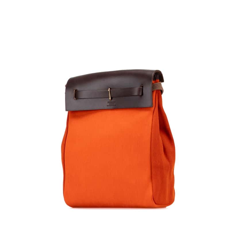 Hermès Toile Herbag TPM Orange Canvas Good condition - Back View