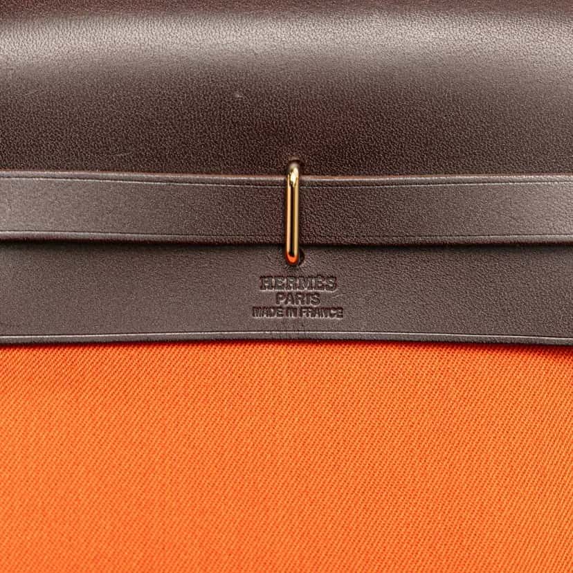 Hermès Toile Herbag TPM Orange Canvas Good condition - Box View