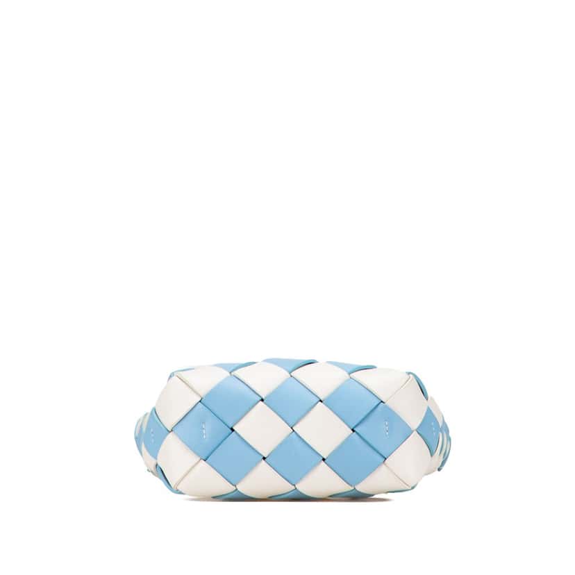 Loewe Mini Woven Calfskin Gingham Surplus Basket Bag Blue Leather Good condition - Inside View