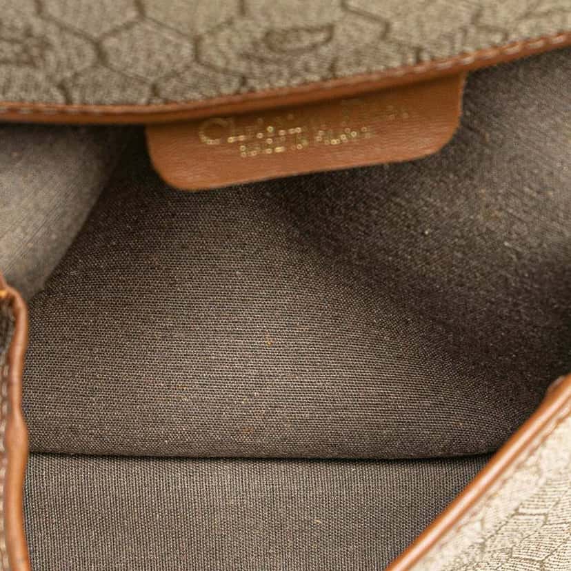 Dior Honeycomb Coated Canvas Crossbody Brown Canvas Good condition - Model View