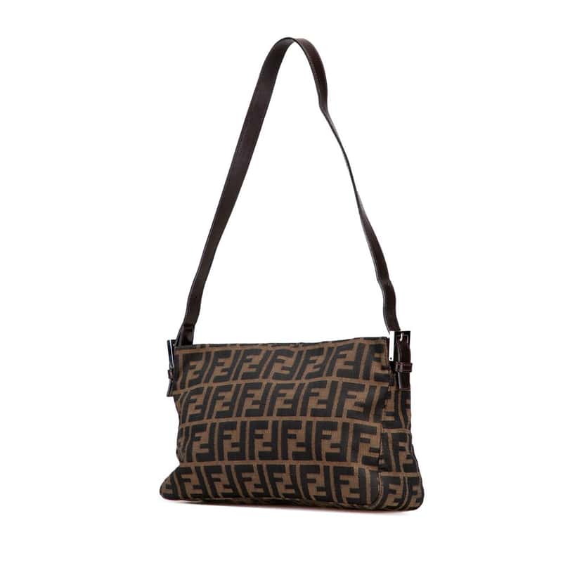 Fendi Zucca Canvas Shoulder Bag Brown Canvas Good condition - Back View