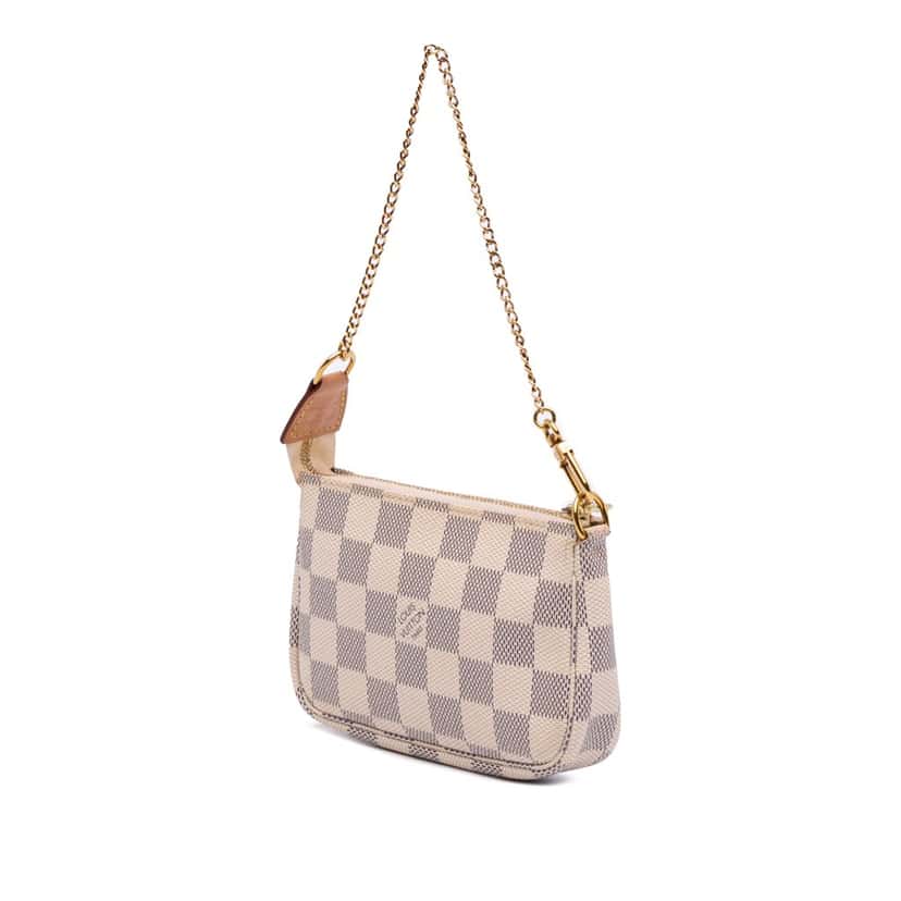 Louis Vuitton Damier Azur Mini Pochette Accessoires White Canvas Good condition - Back View