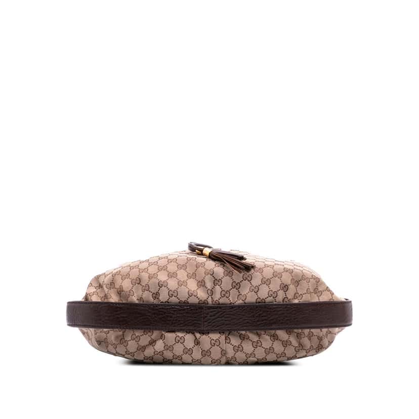 Gucci GG Canvas Interlocking Icon Drawstring Hobo Brown Canvas Good condition - Inside View