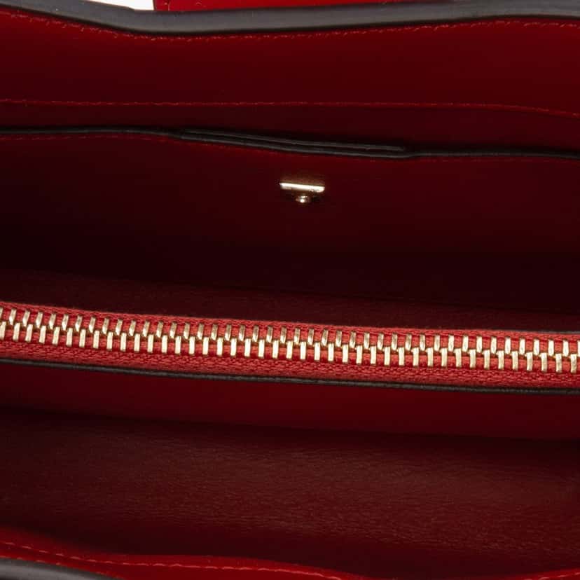 Salvatore Ferragamo Printed Leather Trifolio Shoulder Bag Red Leather Good condition - Model View