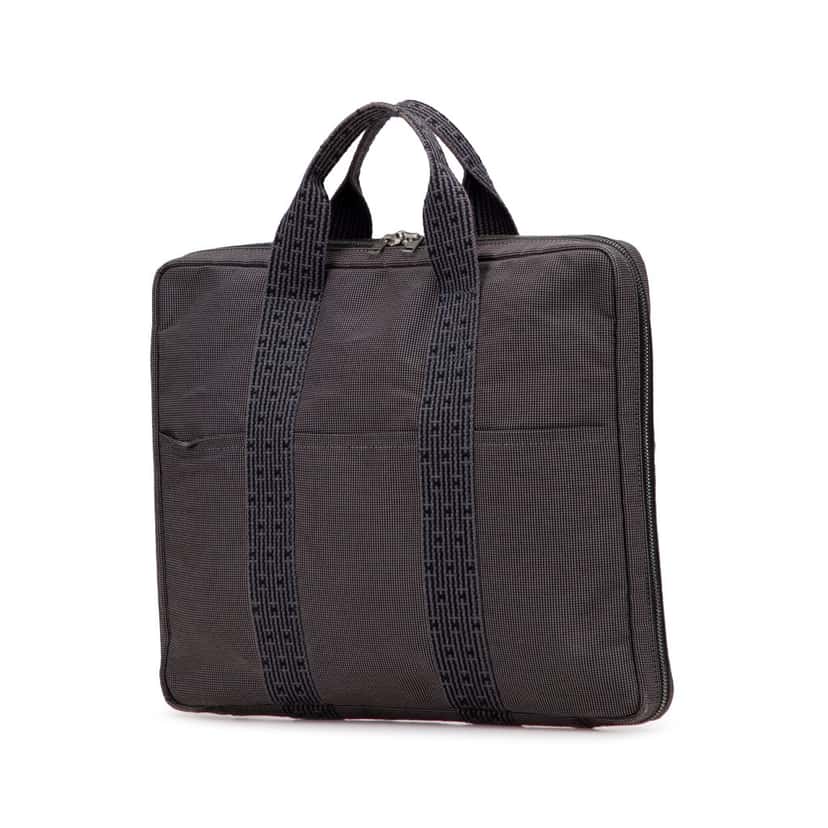 Hermès Canvas Herline Porte Documents Grey Canvas Good condition - Back View