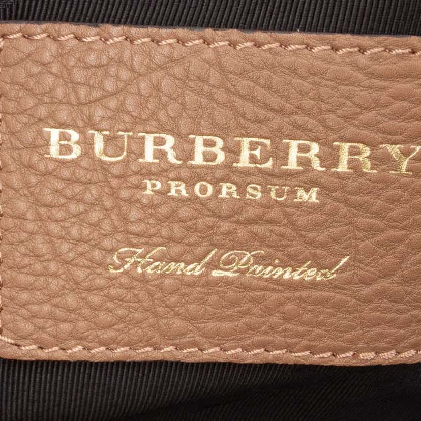 Burberry Prorsum Grained Calfskin Hand Painted Bloomsbury Satchel Brown Leather Good condition - Box View