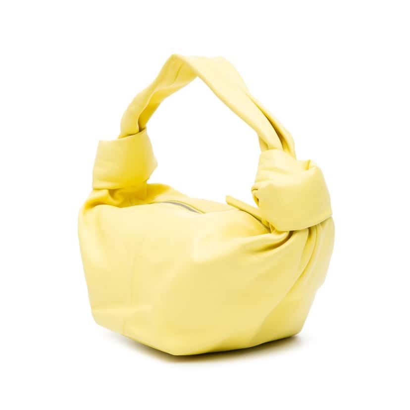 Bottega Veneta Mini Calfskin Double Knot Yellow Leather Good condition - Back View