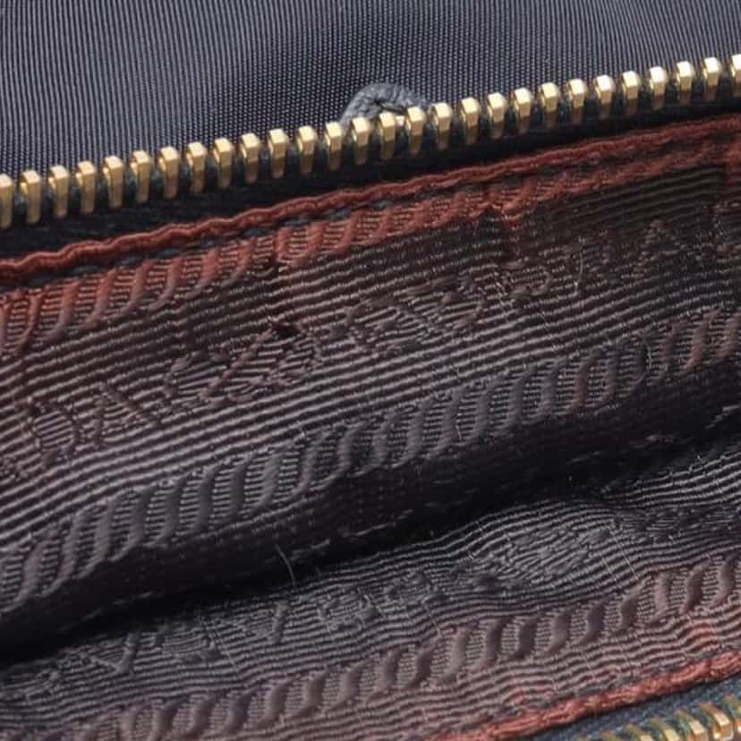 Prada Saffiano Trimmed Tessuto Zip Top Crossbody Blue Good condition - Box View