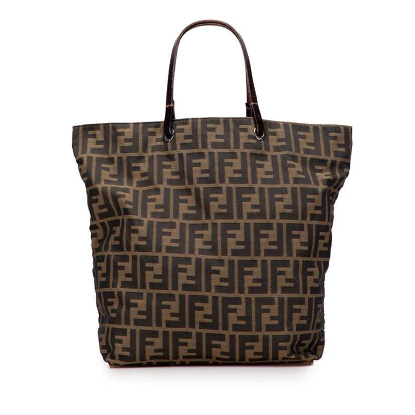 Fendi Zucca Canvas Tote Brown Canvas Fair condition - Front View
