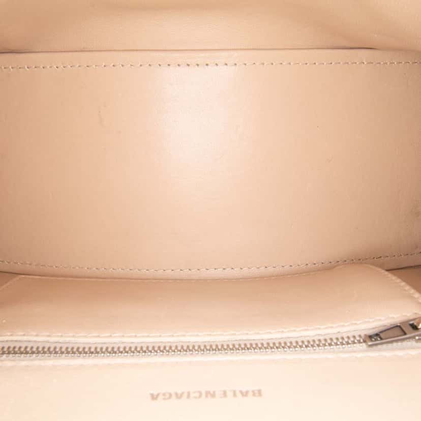 Balenciaga Small Leather Hourglass Top Handle Bag Brown Leather Good condition - Model View