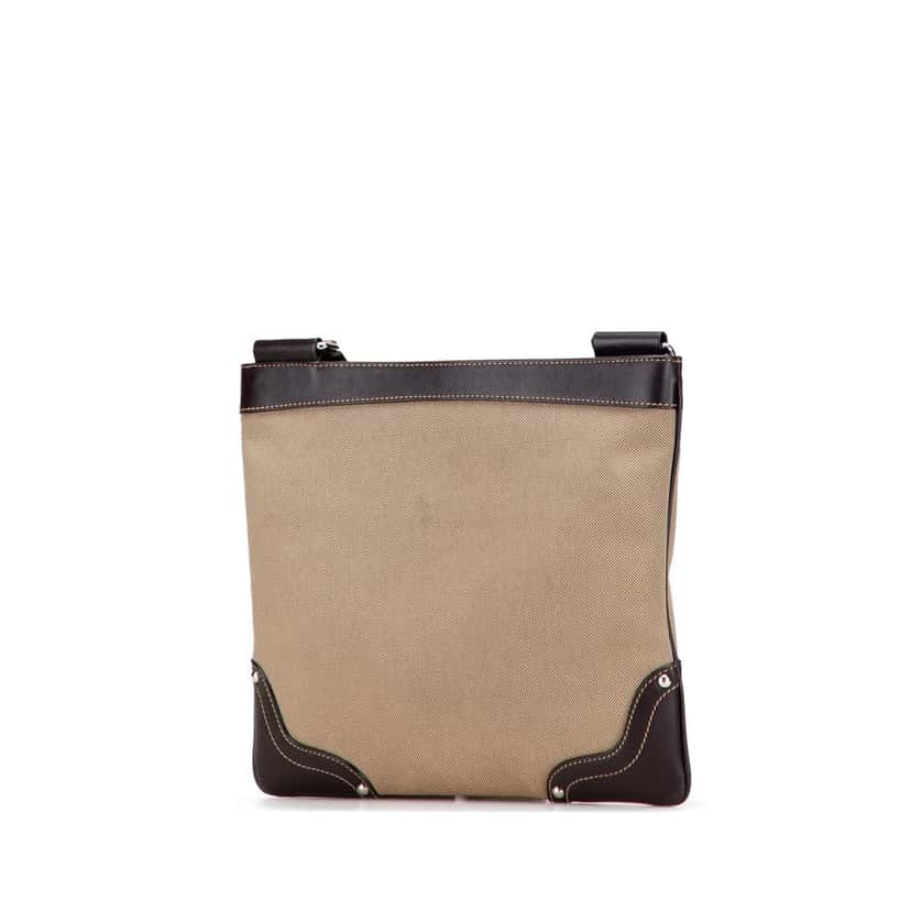 Prada Canvas Canapa Logo Crossbody Brown Canvas Good condition - Back View