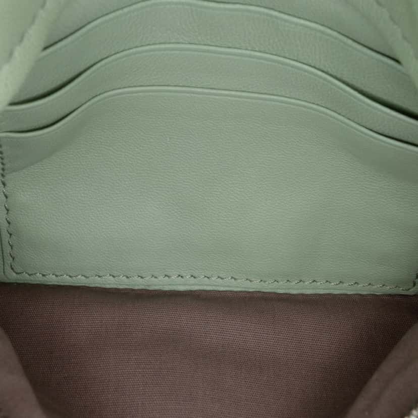 Bottega Veneta Mini Nappa Intrecciato Expandable Chain Flap Crossbody Green Leather Good condition - Box View