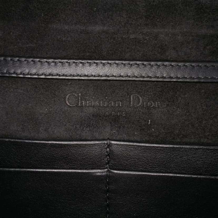 Dior Studded Calfskin Cannage Lady Dior Wallet on Chain Black Leather Good condition - Box View