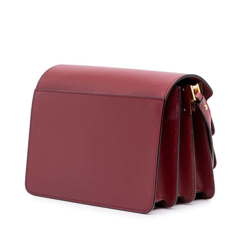 Marni Medium Leather Trunk Crossbody Red Leather Good condition - Back View