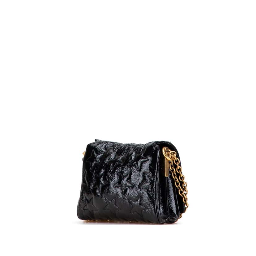 Yves Saint Laurent Patent Leather Star Shoulder Bag Black Leather Good condition - Back View