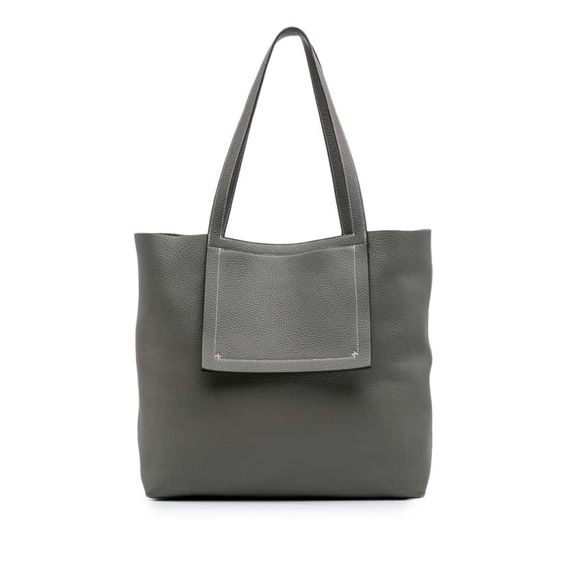 Hermès Taurillon Clemence Cabasellier 46 Grey Leather Good condition - Front View