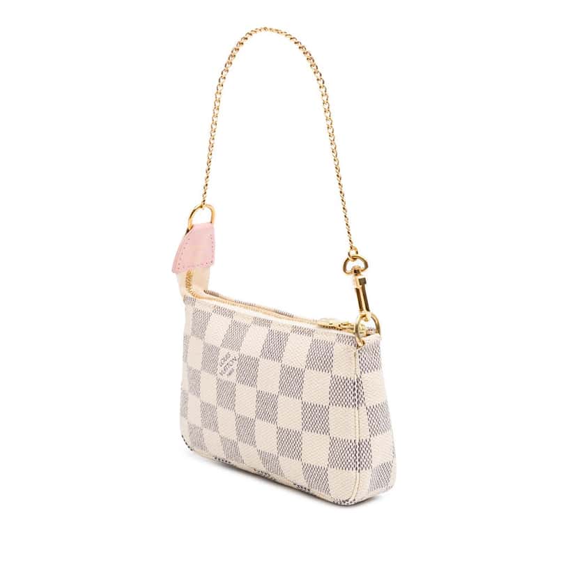 Louis Vuitton Damier Azur Christmas Birds Mini Pochette Accessoires White Canvas Good condition - Back View