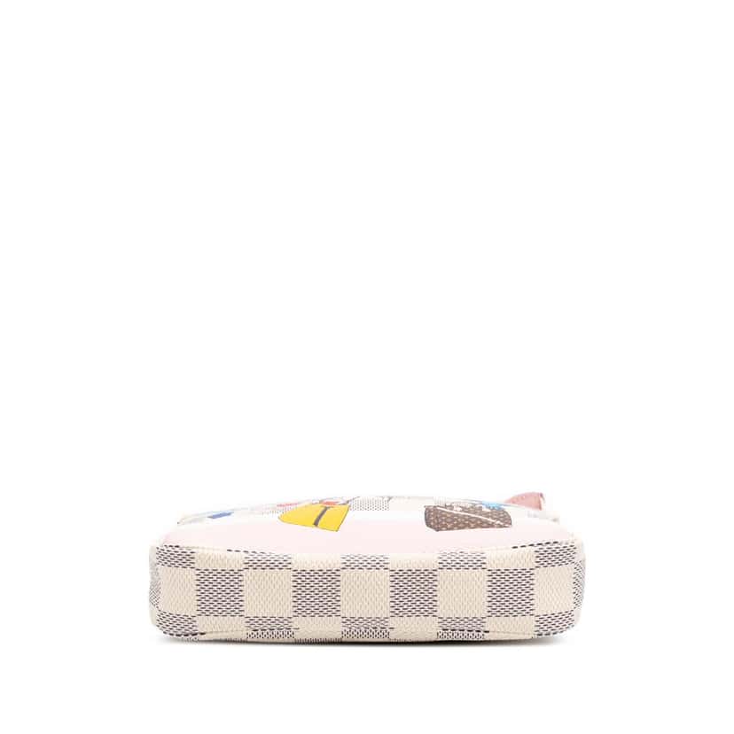 Louis Vuitton Damier Azur Christmas Birds Mini Pochette Accessoires White Canvas Good condition - Inside View
