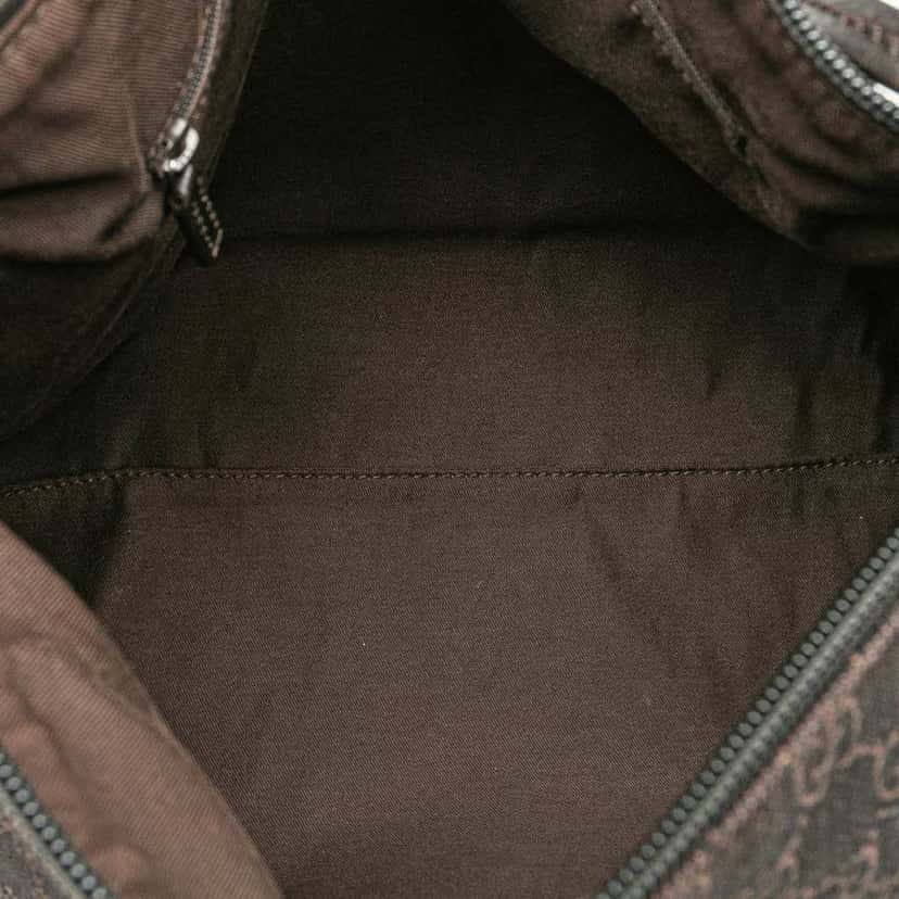 Gucci GG Denim Shoulder Bag Brown Denim Good condition - Model View