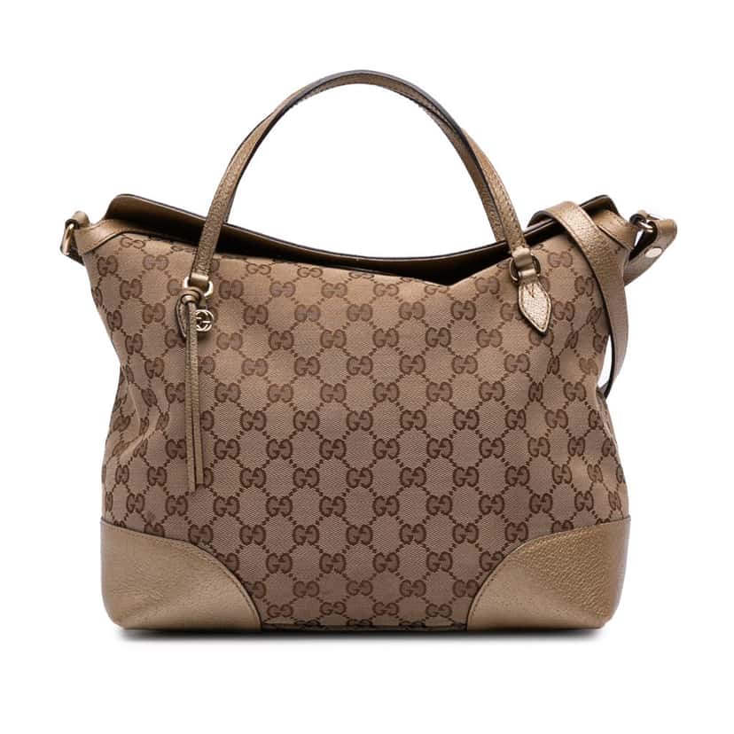 Gucci Medium GG Canvas Bree Satchel Brown Canvas Good condition - Front View