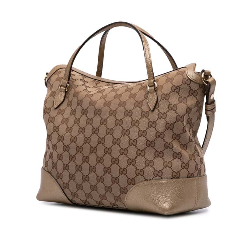 Gucci Medium GG Canvas Bree Satchel Brown Canvas Good condition - Back View