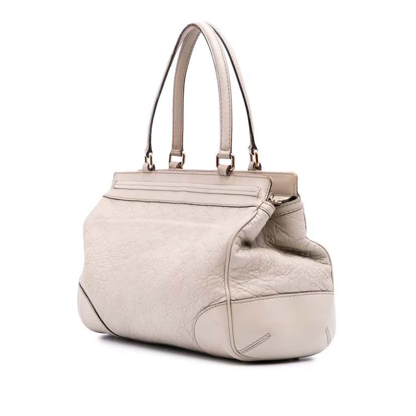 Gucci Guccissima Mayfair Tote White Leather Good condition - Back View