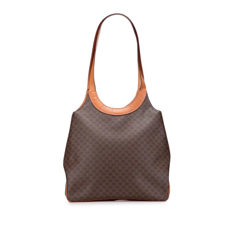 Celine Macadam Coated Canvas Shoulder Bag Brown Canvas Good condition - Front View