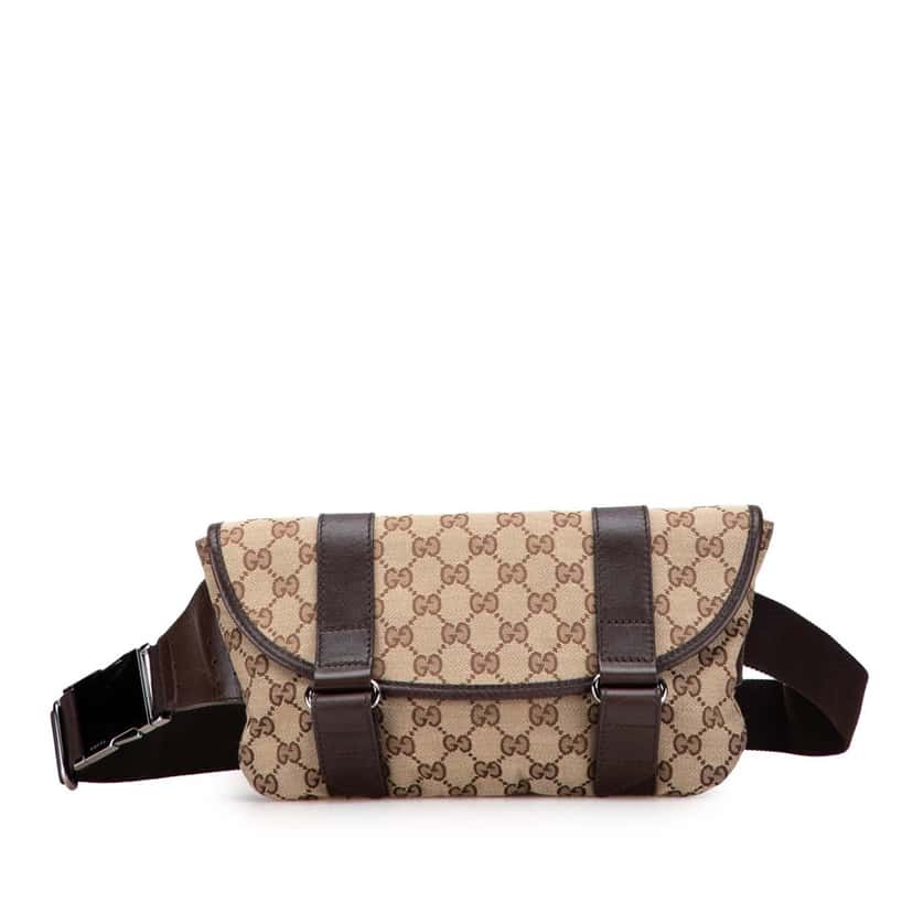 Gucci GG Canvas Belt Bag Brown Canvas Good condition - Front View