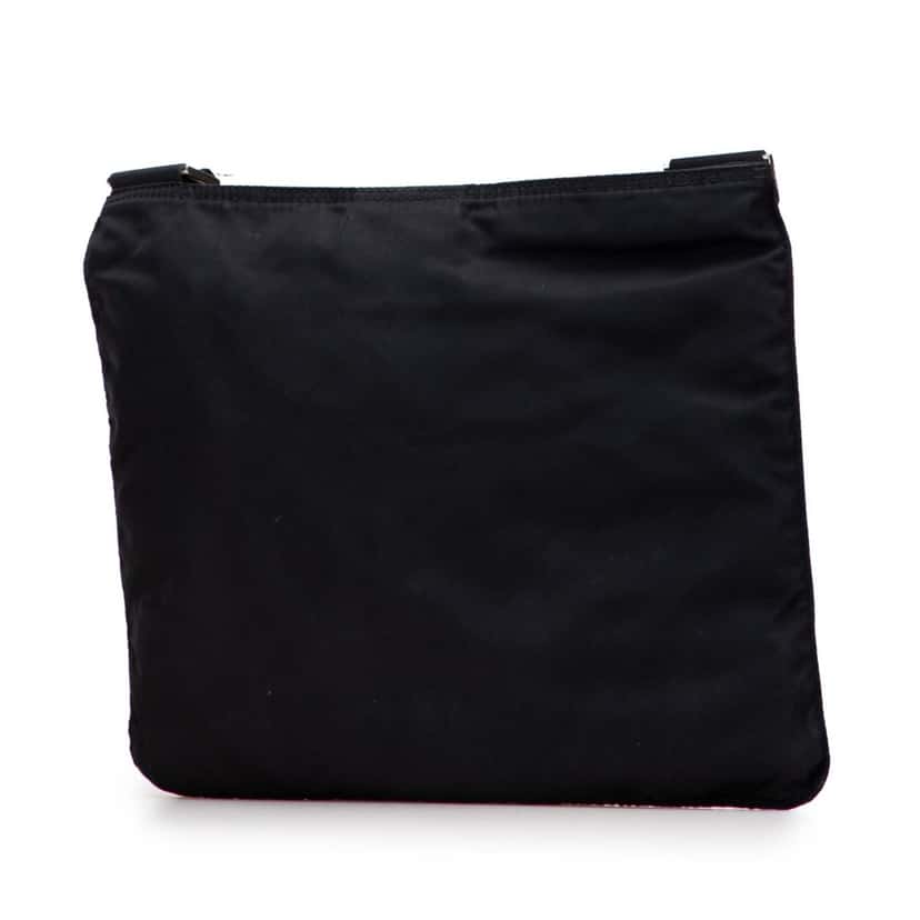 Prada Tessuto Zip Top Crossbody Black Good condition - Back View