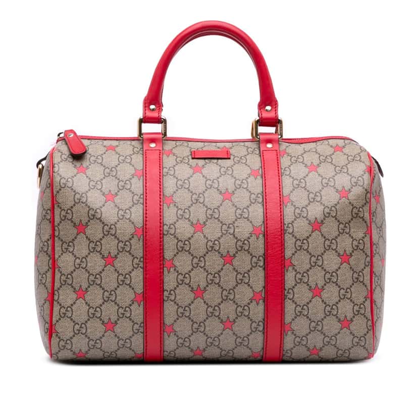 Gucci Medium GG Supreme Stars Joy Boston Brown Canvas Good condition - Front View