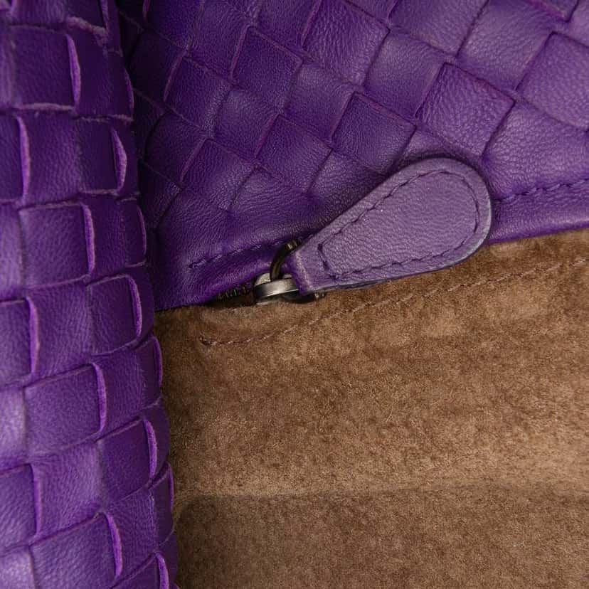 Bottega Veneta Large Nappa Intrecciato Cesta Tote Purple Leather Good condition - Box View