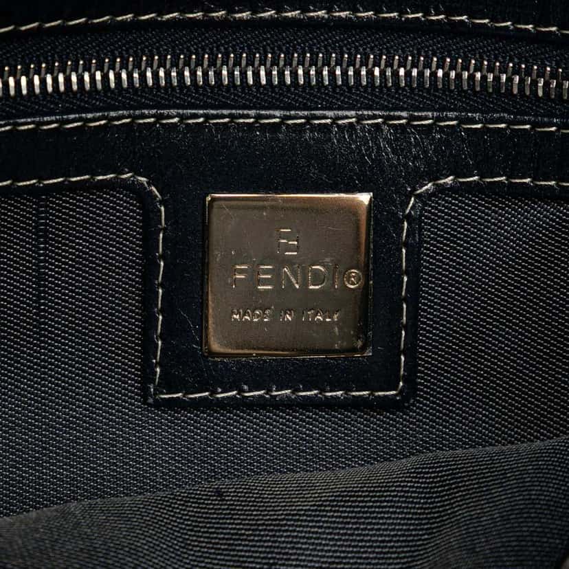 Fendi Canvas FF Marble Baguette Shoulder Bag Blue Canvas Good condition - Box View