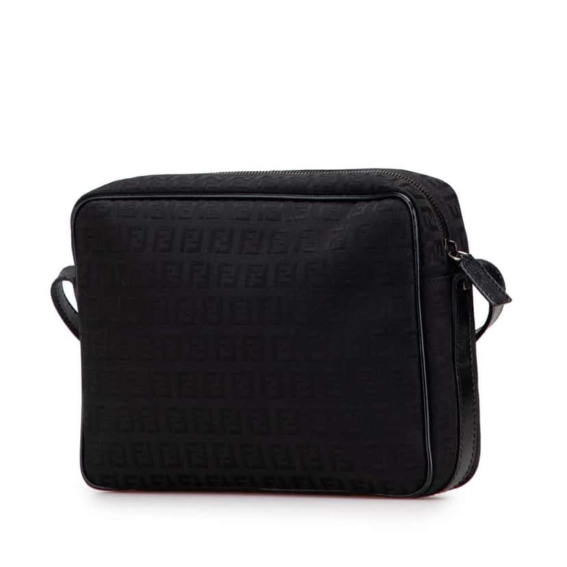 Fendi Zucchino Canvas Crossbody Black Canvas Fair condition - Back View