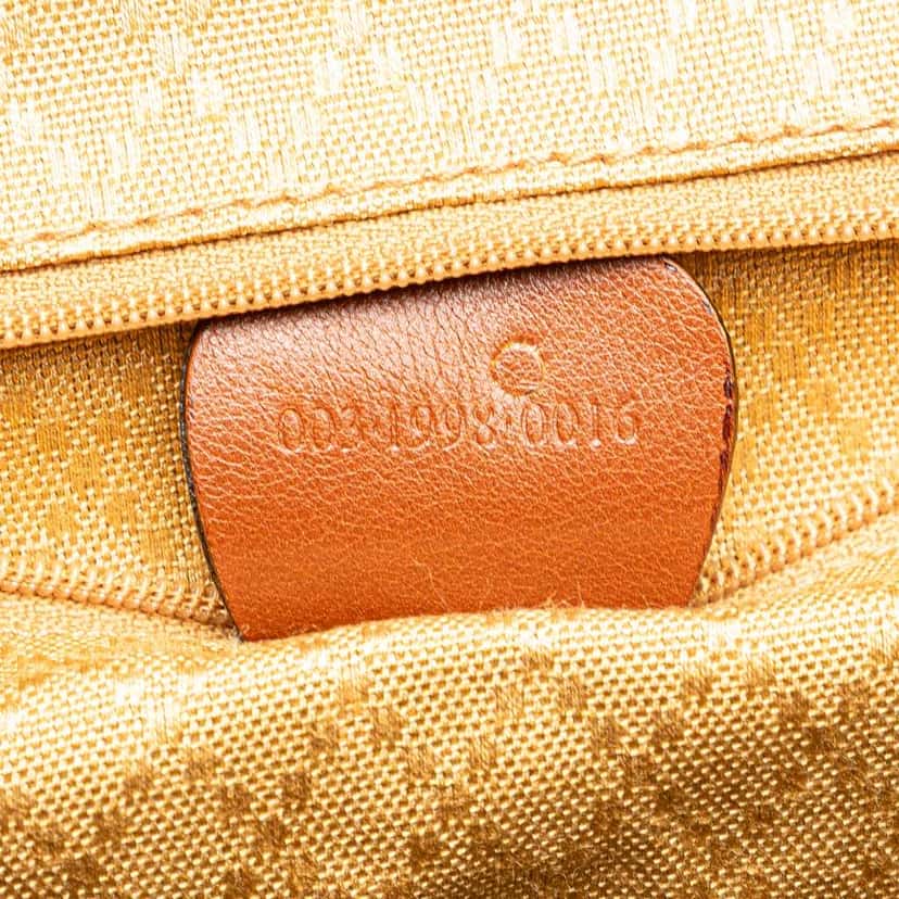 Gucci Leather Bamboo Drawstring Backpack Brown Leather Good condition - Box View