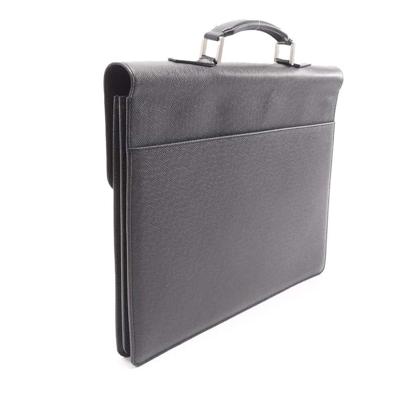 Louis Vuitton Taiga Moskova Briefcase Black Leather Good condition - Back View