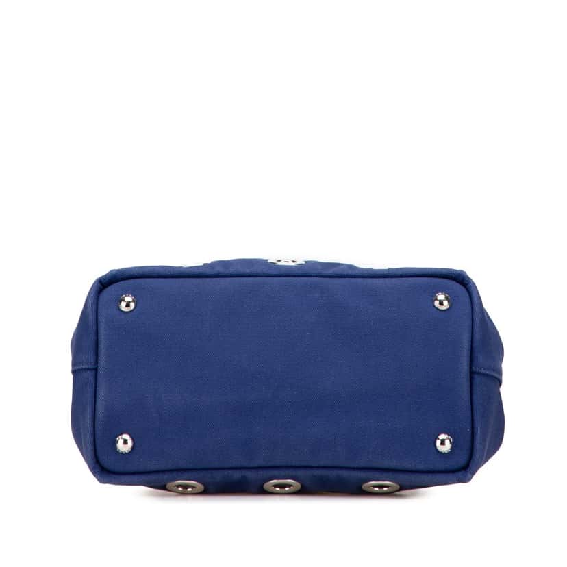Prada Small Canvas Canapa Grommet Satchel Blue Canvas Good condition - Inside View