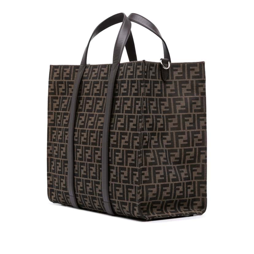 Fendi Large Zucca Canvas Shopper Tote Brown Canvas Good condition - Back View
