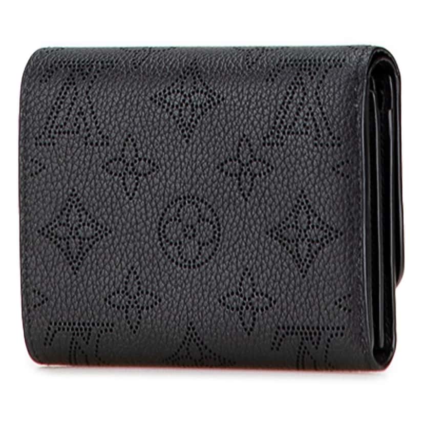 Louis Vuitton Monogram Mahina Iris Compact Wallet Black Leather Good condition - Back View