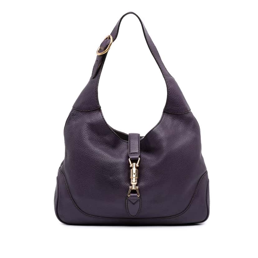 Gucci Calfskin Jackie O Bouvier Shoulder Bag Purple Leather Good condition - Front View