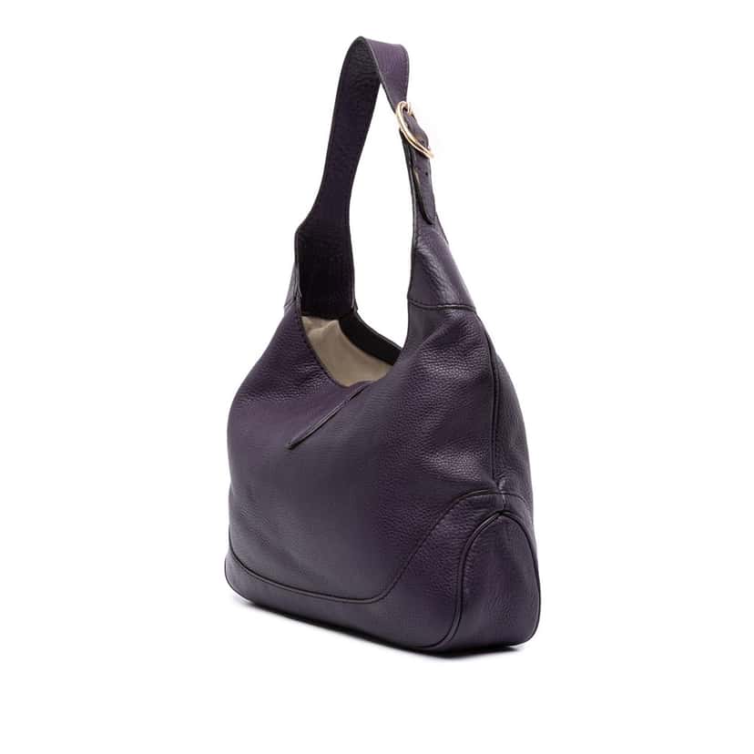 Gucci Calfskin Jackie O Bouvier Shoulder Bag Purple Leather Good condition - Back View