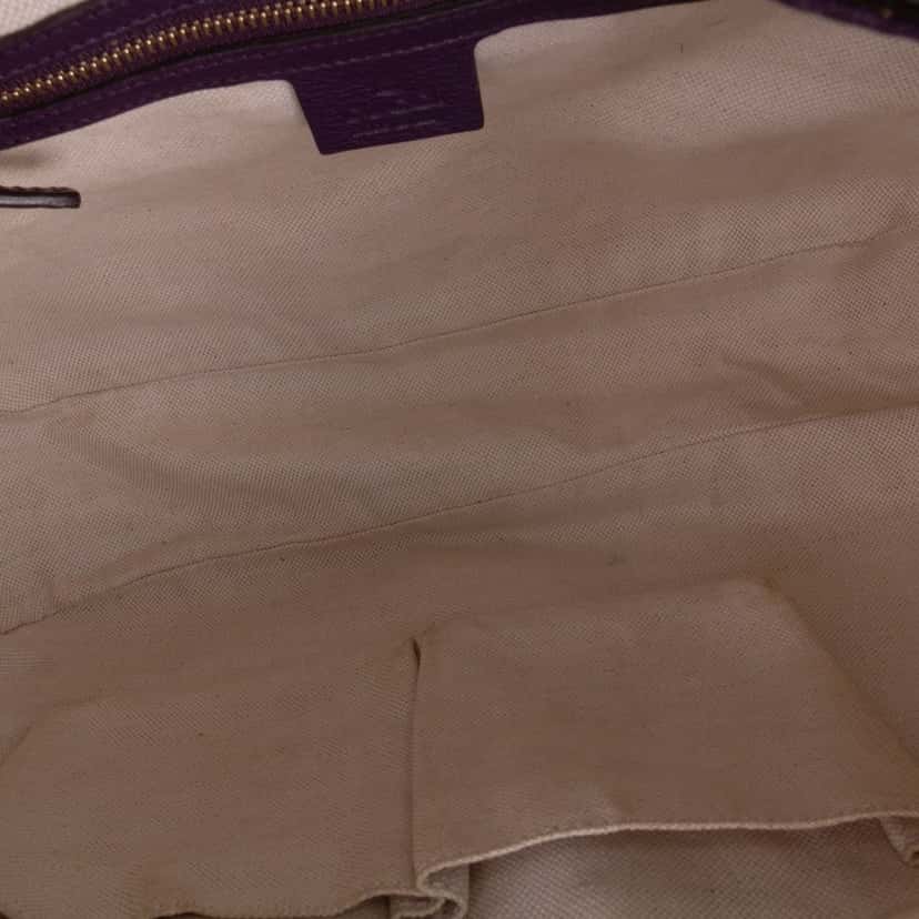 Gucci Calfskin Jackie O Bouvier Shoulder Bag Purple Leather Good condition - Model View