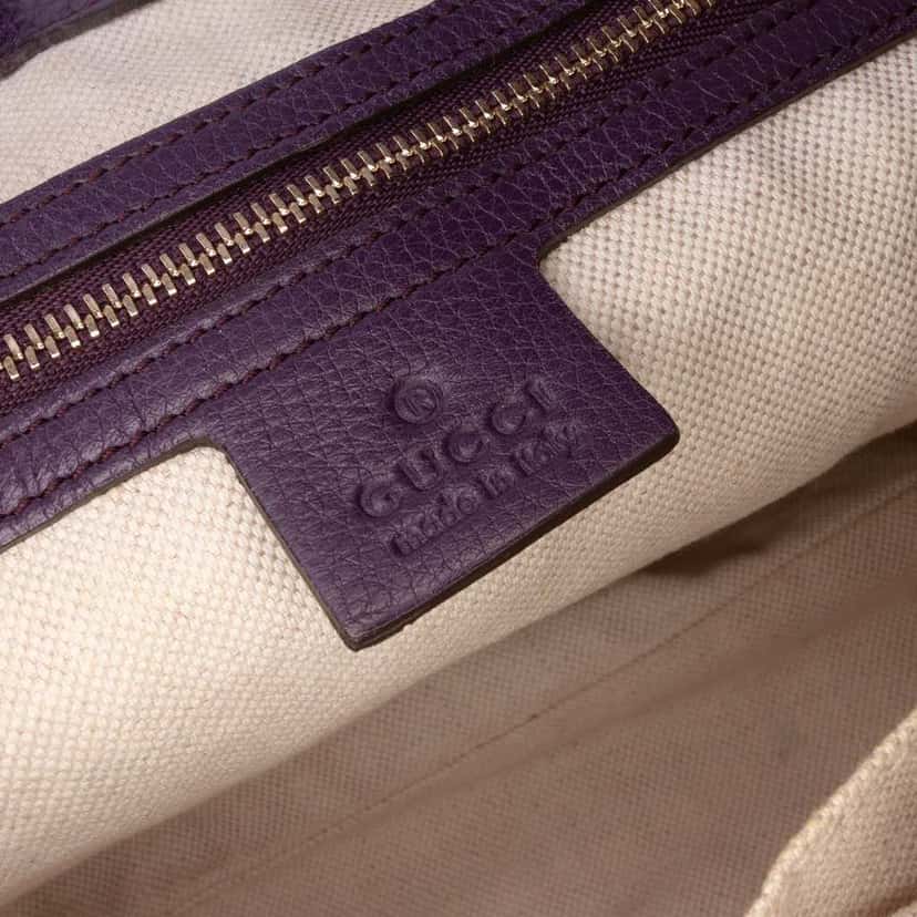 Gucci Calfskin Jackie O Bouvier Shoulder Bag Purple Leather Good condition - Box View