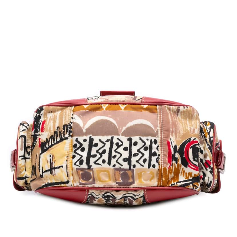 Prada Saffiano Trimmed Printed Canvas Venice Shoulder Bag Brown Canvas Good condition - Inside View